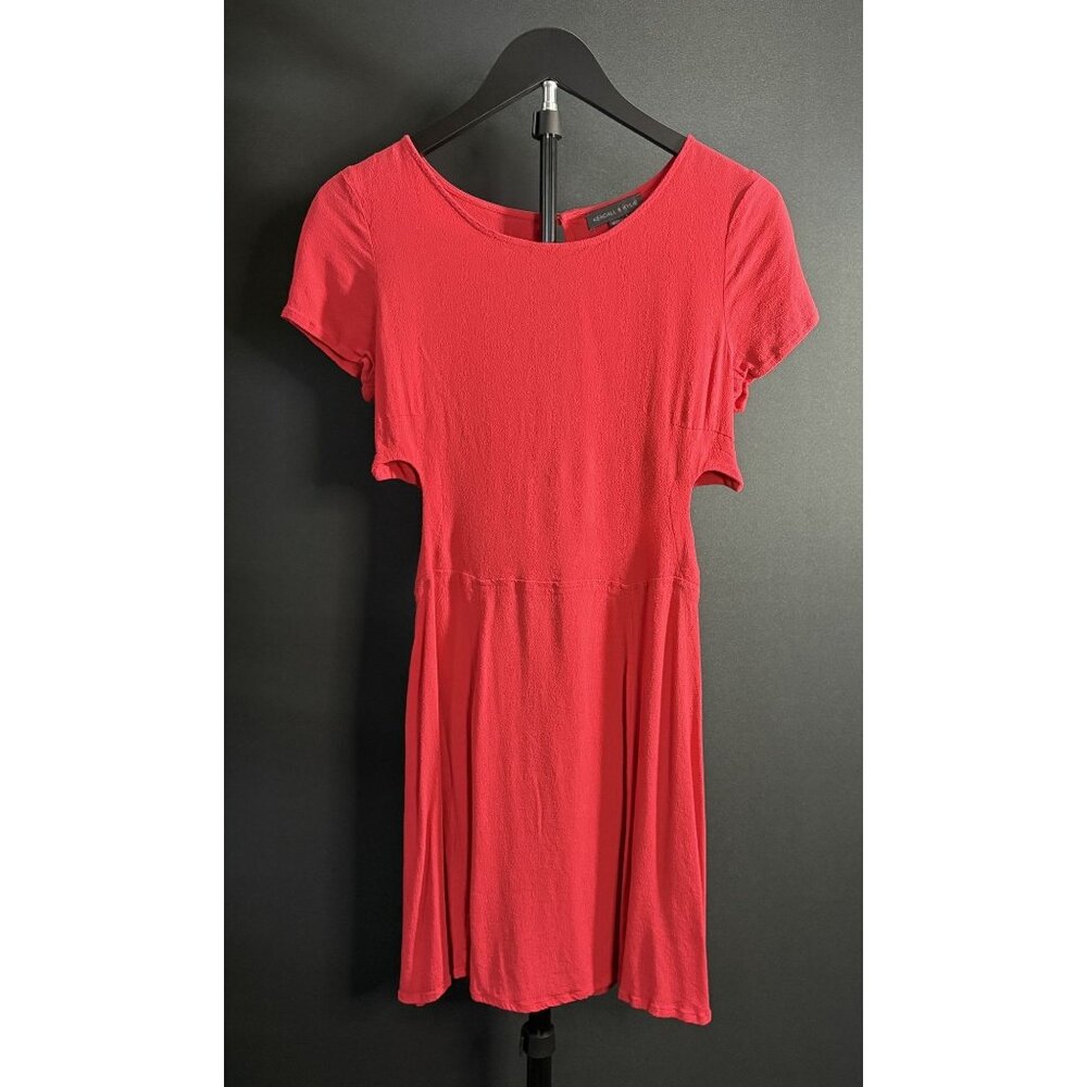 Kendra & Kylie Red Sexy Short Sleeve Heart Open Back Cutout Flowy Mini Dress